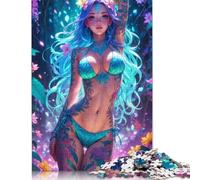 Puzzle da 1500 pezzi con fiori magici e ragazze anime, per adulti, regali, puzzle in legno per adulti e adolescenti, giocattoli per l'intrattenimento della famiglia, 1500 pezzi (85x57 cm)