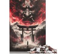 Puzzle da 1500 pezzi con maschera Oni del cancello Torii malvagio, età 18 anni, giochi educativi per adulti, puzzle per donne e bambini dai 12 anni in su, 1500 pezzi (85x57 cm)