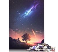 Puzzle da 1500 pezzi con paesaggio di sciami di meteoriti per adulti, in legno riciclato al 100%, per donne e uomini, 1500 pezzi (85x57 cm)