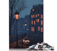 Puzzle da 1500 pezzi con scena notturna di Parigi per adolescenti adulti, puzzle per adulti, giocattoli educativi per l'apprendimento, 1500 pezzi (85x57 cm)