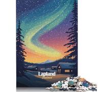 Puzzle da 1500 pezzi dell'aurora boreale della Lapponia per adulti, regali di Natale, puzzle per adulti, giocattoli educativi per l'apprendimento, 1500 pezzi (85x57 cm)