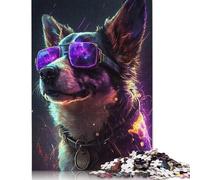 Puzzle da 1500 pezzi in stile Cyberpunk Dog per adulti, 100% in legno riciclato, puzzle rigidi per donne e uomini, 1500 pezzi (85x57 cm)