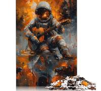 Puzzle da 1500 pezzi per adulti con astronauta che suona la chitarra, puzzle da 1500 pezzi che si incastrano perfettamente, puzzle per donne e uomini, 1500 pezzi (85x57 cm)