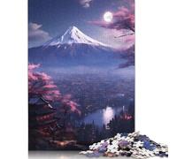 Puzzle da 1500 pezzi per adulti, Monte Fuji, Moonlight Vale, giocattoli di decompressione, rompicapo per donne e uomini, 1500 pezzi (85x57 cm)
