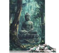 Puzzle da 1500 pezzi per adulti "Statua del Buddha in una foresta" Puzzle per esercizi mentali Gioco regalo per 1500 pezzi (85x57 cm)