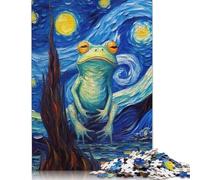 Puzzle da 1500 pezzi "Rana dipinta nella notte stellata", giocattolo rilassante, puzzle difficile per donne e uomini, 1500 pezzi (85x57 cm)