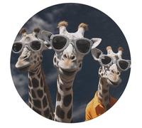 Puzzle da 195 pezzi impegnativi animali rotondi puzzle tre giraffe che indossano occhiali da sole puzzle in legno per adulti famiglie