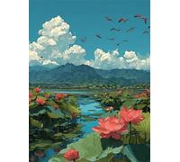 Puzzle da 200 Pezzi per Adulti, 35x25cm puzzle adulti 200 pezzi, Puzzles Difficili Rompicapo, Sfida Impossibile Divertente Per Famiglie, Idea Regalo Uomo e Donna, Tema:Loto di Montagna