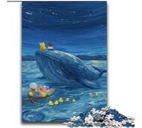 Puzzle da 2000 pezzi "Balene nel cielo notturno" per adolescenti, giocattolo educativo antistress, ideale come regalo per tutta la famiglia (70x100cm)