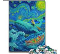 Puzzle da 2000 pezzi "Balene nel cielo notturno" per adulti, giocattoli per l'intrattenimento della famiglia, ideale come regalo per tutta la famiglia (70x100cm)