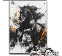 Puzzle da 2000 pezzi "Black Golden Horse" per adulti, regalo interessante per ridurre lo stress e favorire l'interazione genitore-figlio (70x100cm)