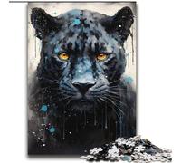 Puzzle da 2000 pezzi "Black Leopard" per adulti, regali, giochi educativi fai da te, giocattoli con poster abbinato e foglio di quiz per età 14+ (70x100cm)