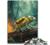 Puzzle da 2000 pezzi "Camaleonte nella foresta" per adulti e adolescenti, aiuta il cervello a esercitare i giocattoli avvincenti per coltivare la pazienza, adatto alle coppie (70X100cm)