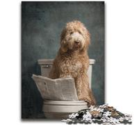 Puzzle da 2000 pezzi "Cane sul water" per adolescenti, gioco stimolante e gioco per famiglie con pezzi completamente interconnessi di forma casuale (70X100cm)