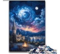 Puzzle da 2000 pezzi "Città antica sotto il cielo notturno" per adolescenti e adulti, giocattoli, giochi educativi, antistress, regali unici per compleanni e compleanni (70x100cm)