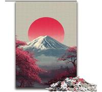 Puzzle da 2000 pezzi con alba sul Monte Fuji per adolescenti, antistress per ammazzare il tempo durante le vacanze, con poster abbinato e foglio di quiz (70x100cm)