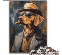 Puzzle da 2000 pezzi con bassotto che fuma una sigaretta, un gioco stimolante e un gioco per tutta la famiglia, ideale come regalo per tutta la famiglia, 70x100cm
