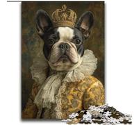 Puzzle da 2000 pezzi con bulldog francese, capitano pirata, per adolescenti e adulti, antistress, per ammazzare il tempo durante le vacanze, con poster abbinato e foglio di quiz (70x100cm)
