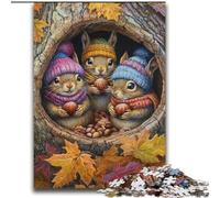 Puzzle da 2000 pezzi con famiglia di scoiattoli per adulti e adolescenti, giocattoli, giochi educativi, antistress, lista dei desideri con Babbo Natale (70x100cm)