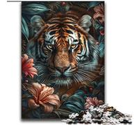 Puzzle da 2000 pezzi con fiori e tigri, regalo per adolescenti, adatto a bambini dai 14 anni in su, ideale come regalo per tutta la famiglia (70x100cm)
