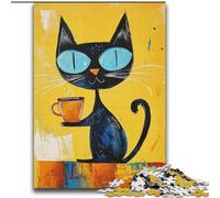 Puzzle da 2000 pezzi con gatto nero astratto per adulti e adolescenti, sfida difficile antistress per la decorazione della casa per 14+ anni (70x100cm)