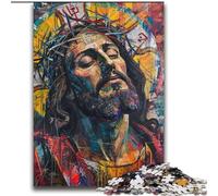 Puzzle da 2000 pezzi con graffiti di Gesù, regalo per adulti, per ammazzare il tempo durante le vacanze e rafforzare l'amore tra coppie (70x100cm)
