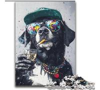 Puzzle da 2000 pezzi con Labrador che indossa gli occhiali per adulti e adolescenti, giochi rilassanti che migliorano l'amore tra coppie per bambini dai 14 anni (70x100cm)