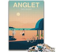 Puzzle da 2000 pezzi con paesaggio urbano di Anglet Beach per adulti e adolescenti, gioco stimolante e gioco per famiglie, regalo di compleanno, regali, arte murale 2000 pezzi (70x100cm)