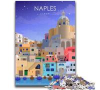 Puzzle da 2000 pezzi con poster di viaggio di Napoli e Italia, per adulti, regalo impegnativo e difficile per tutta la famiglia, 2000 pezzi (70x100cm)