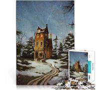 Puzzle da 2000 pezzi con taglio di precisione baita di neve Fatto di carta,per e da 14 anni in su Decorazione d'arte per la casa apprendimento educativo regalo。misurare:70x100cm/27.5x39.3pollice