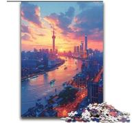 Puzzle da 2000 pezzi della Torre delle Perle Orientali di Shanghai per adulti, dai 14 anni in su, gioco di Natale antistress, regalo per donne (70x100cm)