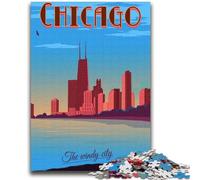 Puzzle da 2000 pezzi di Chicago Illinois Travel per adulti, regalo per gioco educativo, sfida, giocattolo, regalo di compleanno, regali, arte murale 2000 pezzi (70x100cm)
