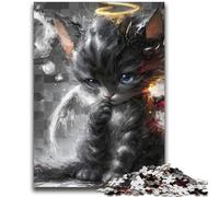 Puzzle da 2000 pezzi "Diavolo Gattino" per adulti e ragazzi, difficile da completare ma divertente e umoristico gioco educativo per compleanni (70X100cm)