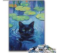 Puzzle da 2000 pezzi "Gatto nero nel lago" per adulti e adolescenti, per ammazzare il tempo in casa e rafforzare l'amore tra coppie (70x100cm)