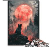 Puzzle da 2000 pezzi "Gatto sotto la luna" per adulti e adolescenti, gioco stimolante e interazione tra genitori e figli in famiglia (70x100cm)
