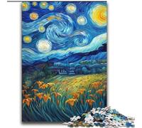 Puzzle da 2000 pezzi "Gigli gialli nel cielo notturno" per adulti e ragazzi, modelli da assemblare, attività divertenti da fare a casa, regalo di compleanno, regali da viaggio (70x100cm)