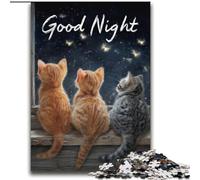 Puzzle da 2000 pezzi "Good Night Kitty" per adulti e adolescenti, giochi educativi, decorazioni per la casa, ideale come regalo per tutta la famiglia (70x100cm)