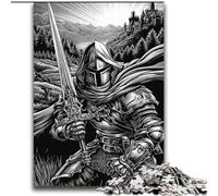 Puzzle da 2000 pezzi "Il cavaliere in bianco e nero" per adulti e ragazzi, gioco per famiglie, antistress, sfida difficile, ottimi regali e giocattoli (70x100cm)