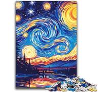 Puzzle da 2000 pezzi "Il cielo notturno di Van Gogh" per adulti e ragazzi, difficile da completare ma divertente e umoristico gioco educativo per compleanni (70X100cm)