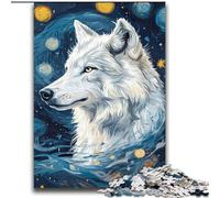 Puzzle da 2000 pezzi "Lupo sotto il cielo notturno" per adolescenti, giocattoli avvincenti per la decorazione della casa, stimola l'intelligenza cerebrale (70x100cm)