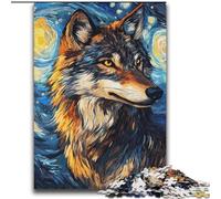 Puzzle da 2000 pezzi "Lupo sotto il cielo notturno" per adulti e adolescenti, interessante strumento per ridurre lo stress e favorire l'interazione genitore-figlio (70x100cm)