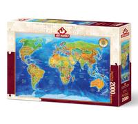 Puzzle da 2000 pezzi: mappa geopolitica del mondo | puzzle impegnativo per adulti | qualità premium, regalo ideale per gli appassionati di puzzle e divertimento in famiglia |
