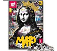 Puzzle da 2000 pezzi "Monna Lisa Is Funny" per adolescenti, interessante strumento per ridurre lo stress e favorire l'interazione genitore-figlio (70x100cm)