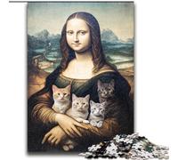 Puzzle da 2000 pezzi "Monna Lisa Kitten" per adulti e ragazzi, perfetto per ammazzare il tempo durante le vacanze Ogni pezzo è unico Gioco stimolante e divertente per tutta la famiglia (70x100cm)