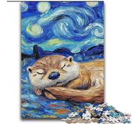 Puzzle da 2000 pezzi "Otter Night Sky" per adulti, per età 14+, gioco, decorazione da parete, regali unici per compleanno e Natale (70x100cm)