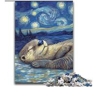 Puzzle da 2000 pezzi "Otter Night Sky" per adulti, regalo, gioco stimolante e gioco per famiglie, collezione di artisti, belle arti per età dai 14 anni in su (70x100cm)