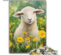 Puzzle da 2000 pezzi "Pecore e fiori" per adolescenti, antistress per ammazzare il tempo in casa, con poster abbinato e foglio di quiz (70x100cm)