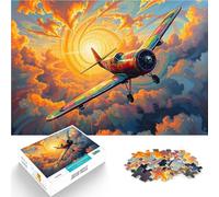 Puzzle da 2000 pezzi per adolescenti Aereo arcobaleno nel cielo al tramonto Giocattoli educativi Migliorare l'amore tra le coppie 70x100cm