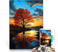 Puzzle da 2000 pezzi per adolescenti Albero al tramonto in autunno Taglio di precisione Decorazione murale Regali unici per compleanno e Natale 70x100cm