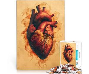Puzzle da 2000 pezzi per adolescenti Anatomia del cuore rosso vintage Difficile e sfidante è ideale come regalo per tutta la famiglia 70x100cm